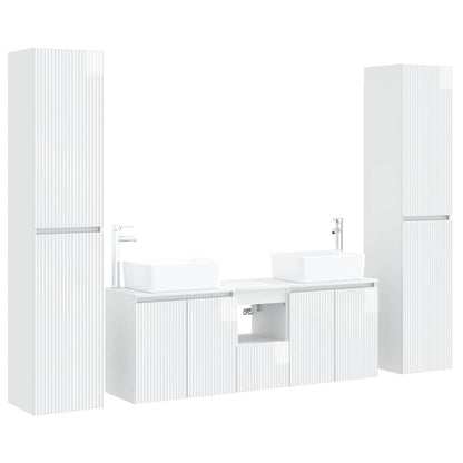 Badkamermeubelset 5 st Hoogglans Wit 33 x 34,5 x 160 cm