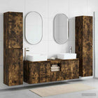 Badkamermeubelset 5 st Gerookt eiken 33 x 34,5 x 160 cm