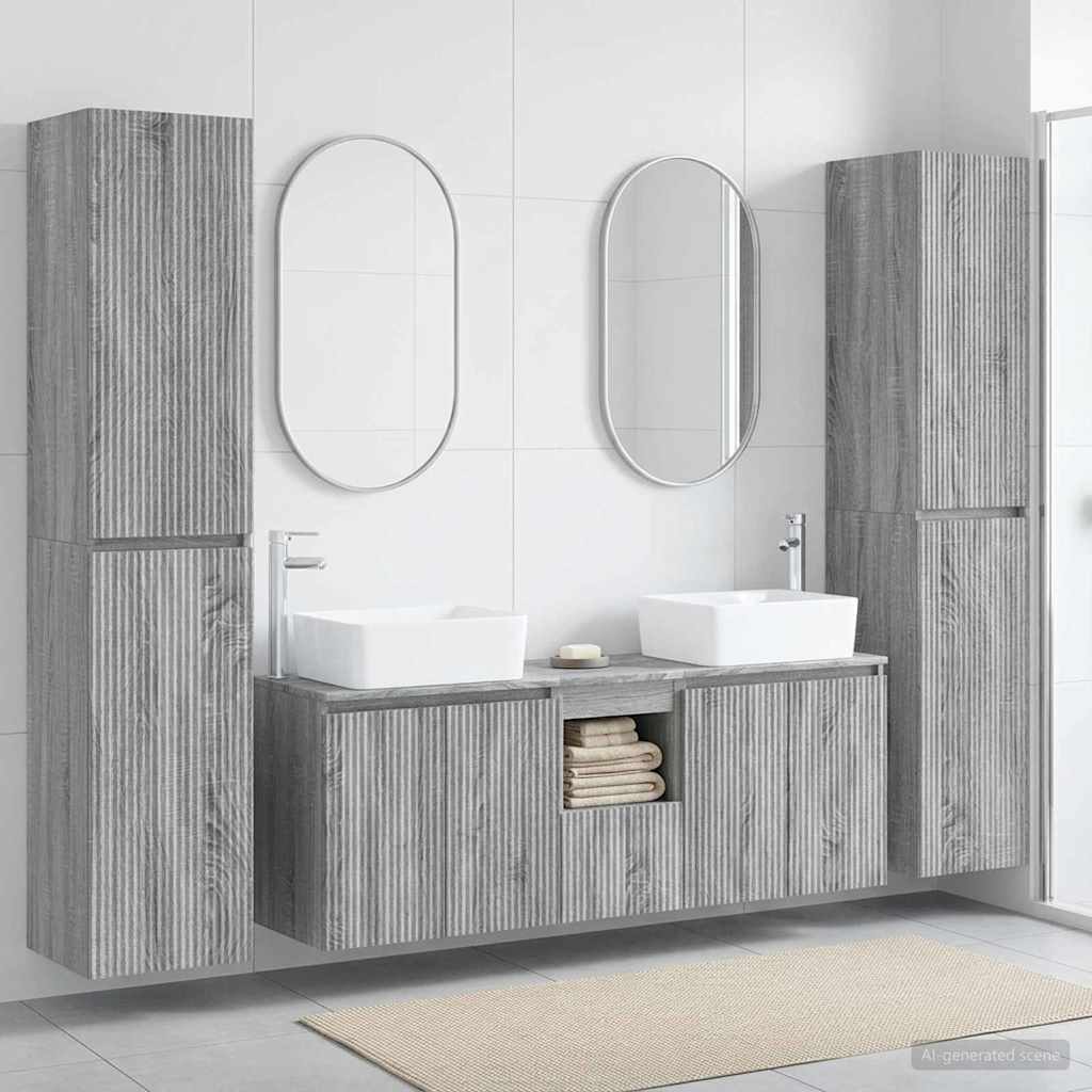 Badkamermeubelset 5 st Grijs Sonoma 33 x 34,5 x 160 cm