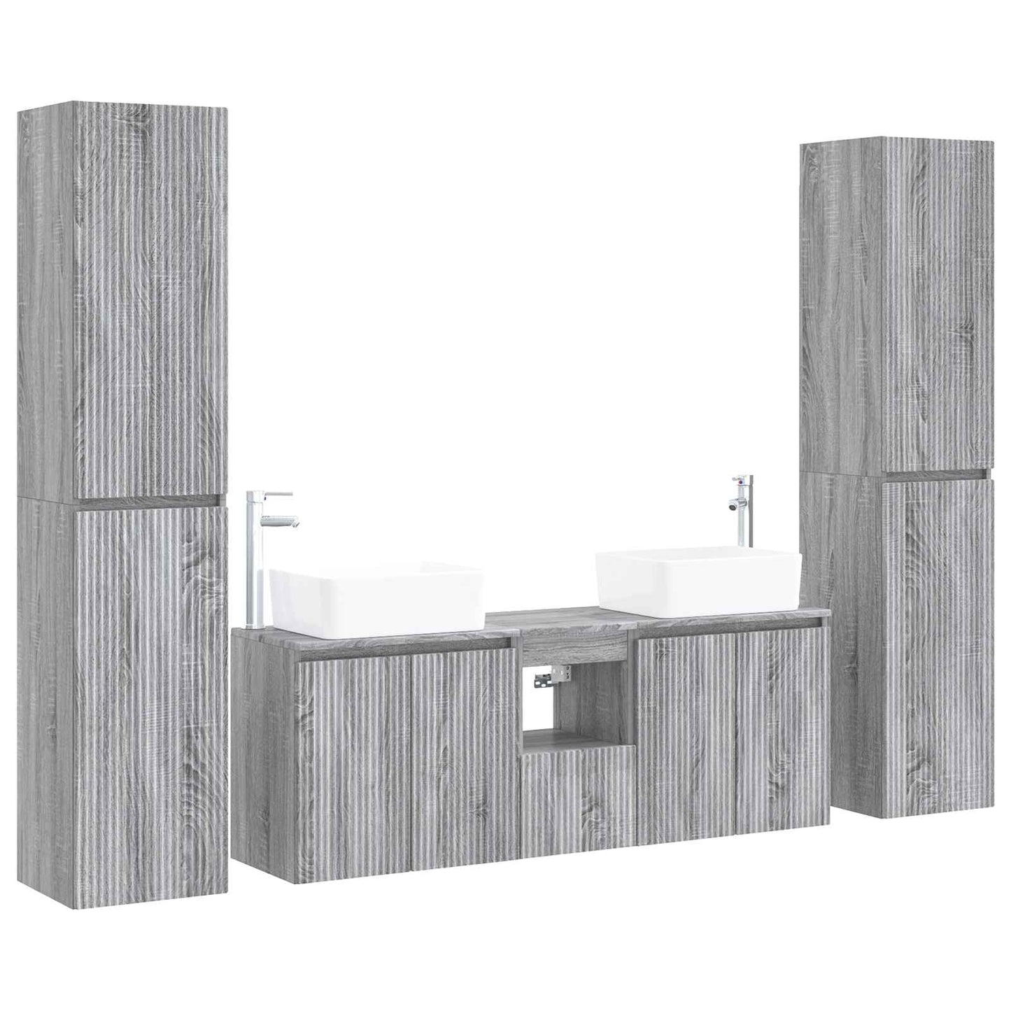 Badkamermeubelset 5 st Grijs Sonoma 33 x 34,5 x 160 cm