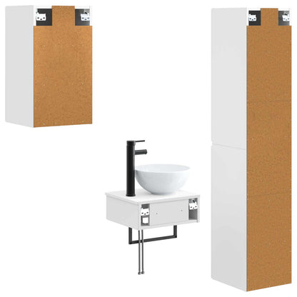 Badkamermeubelset 3 st Wit 33 x 34,5 x 160 cm Bewerkt hout