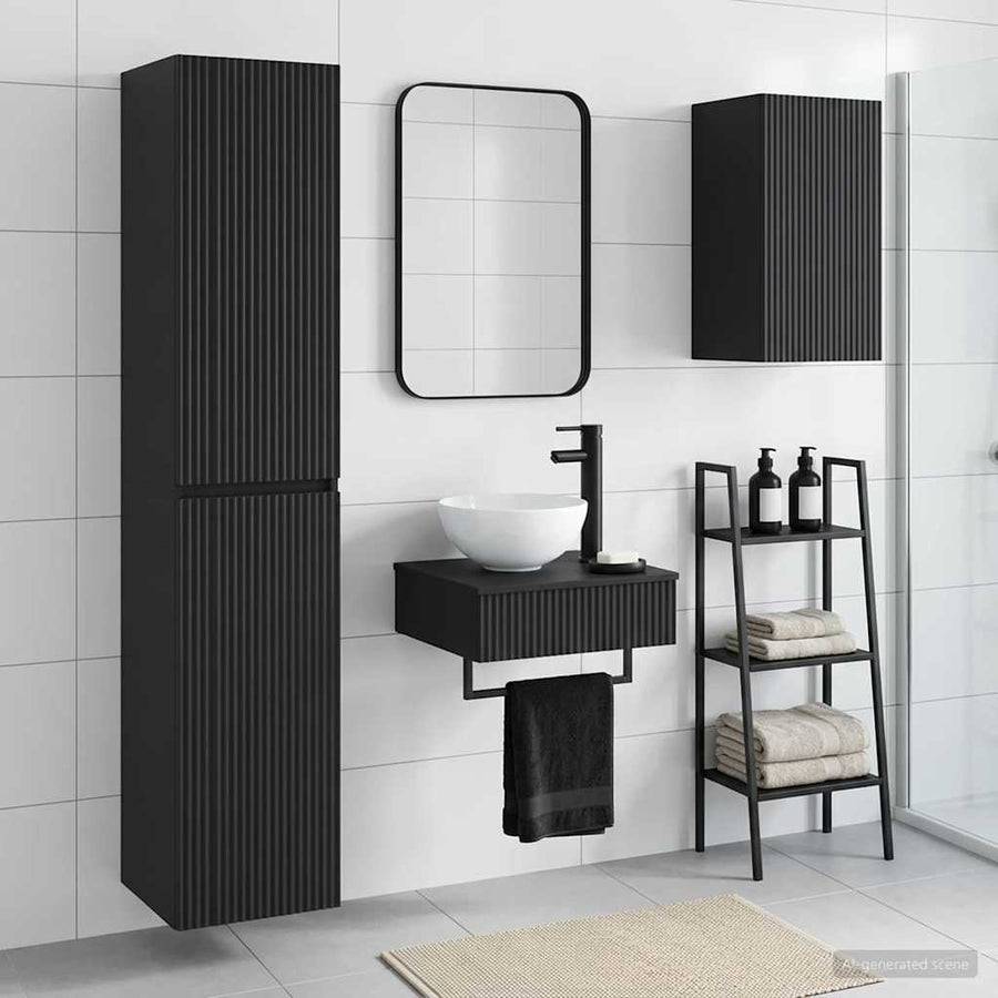 Badkamermeubelset 3 st Zwart 33 x 34,5 x 160 cm Bewerkt hout