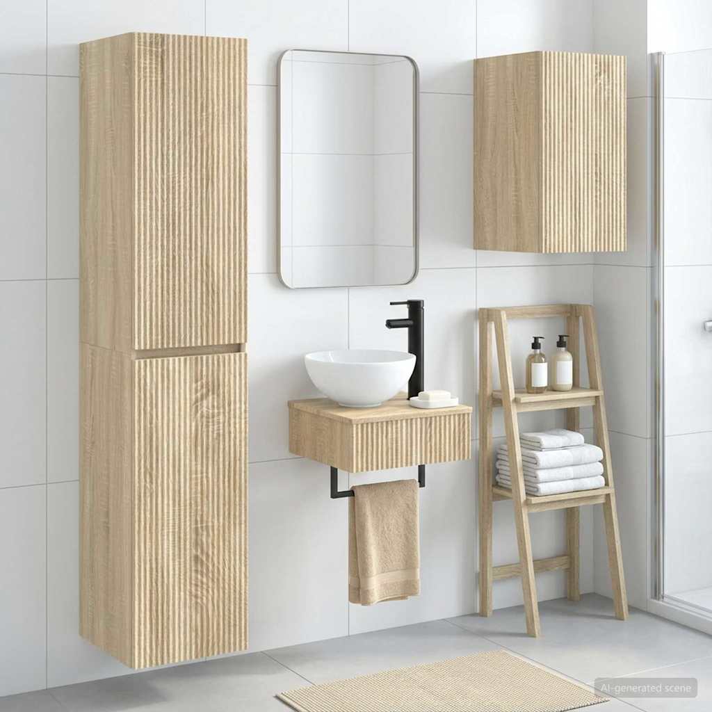 Badkamermeubelset 3 st Sonoma Eiken 33 x 34,5 x 160 cm