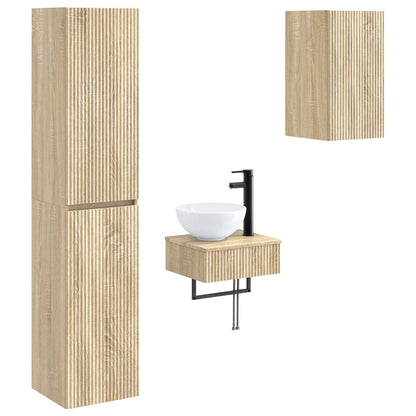 Badkamermeubelset 3 st Sonoma Eiken 33 x 34,5 x 160 cm