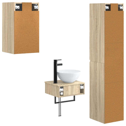Badkamermeubelset 3 st Sonoma Eiken 33 x 34,5 x 160 cm