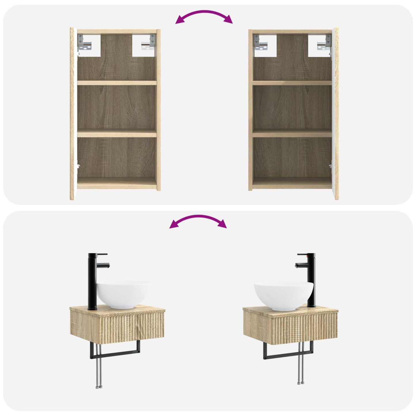 Badkamermeubelset 3 st Sonoma Eiken 33 x 34,5 x 160 cm