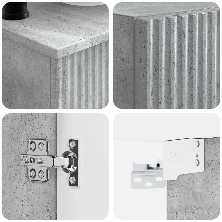Badkamermeubelset 3 st Betongrijs 33 x 34,5 x 160 cm
