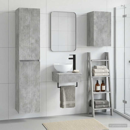 Badkamermeubelset 3 st Betongrijs 33 x 34,5 x 160 cm