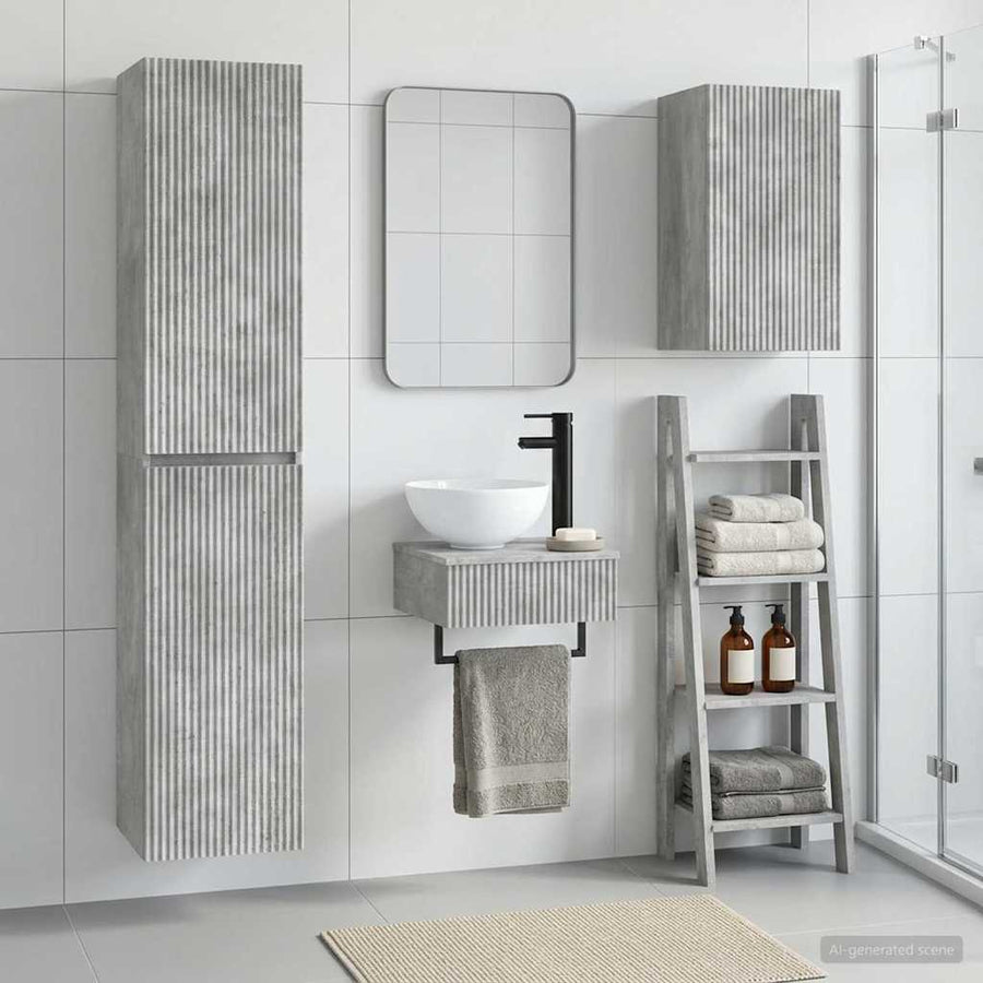 Badkamermeubelset 3 st Betongrijs 33 x 34,5 x 160 cm