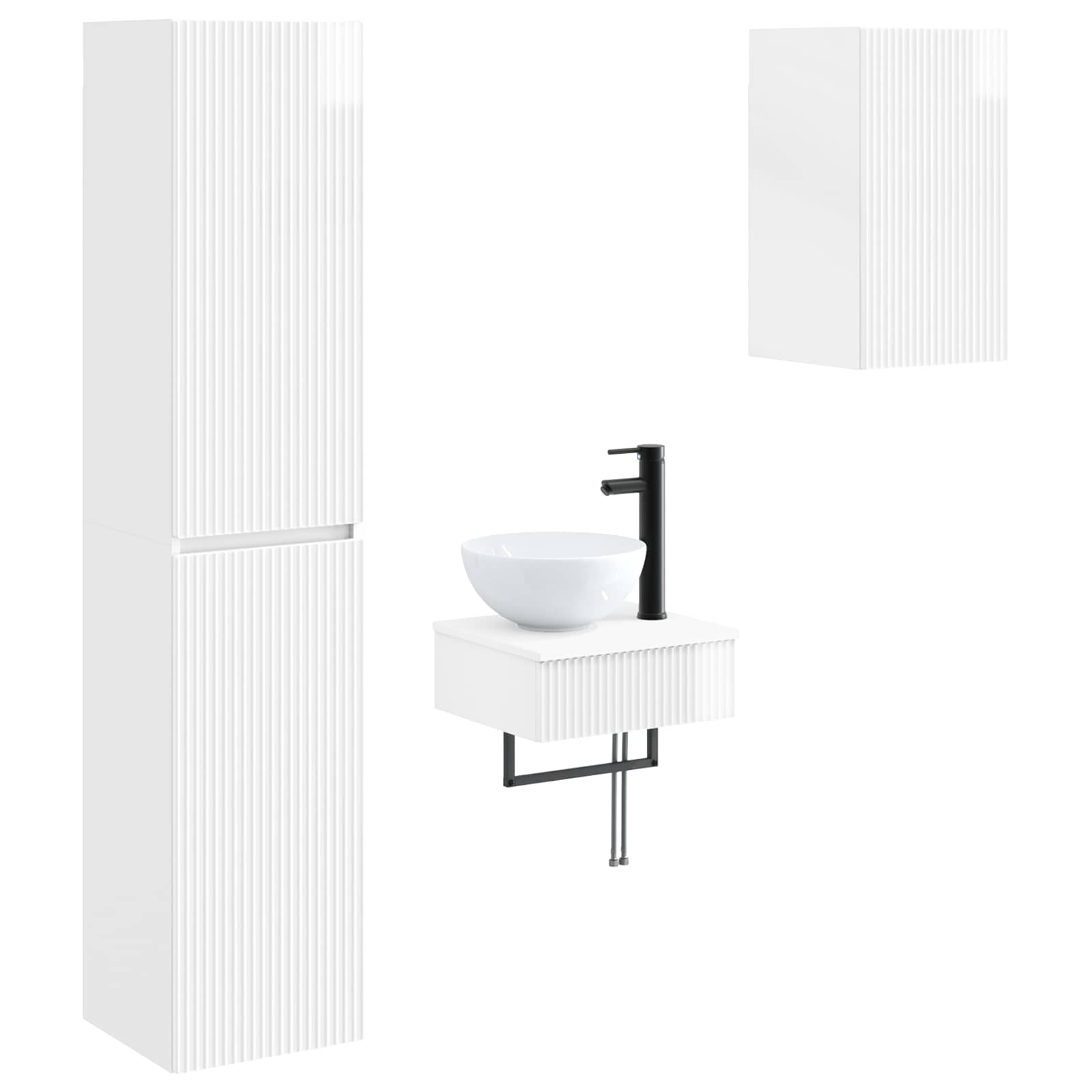 Badkamermeubelset 3 st Hoogglans Wit 33 x 34,5 x 160 cm