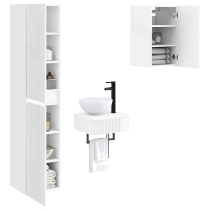 Badkamermeubelset 3 st Hoogglans Wit 33 x 34,5 x 160 cm