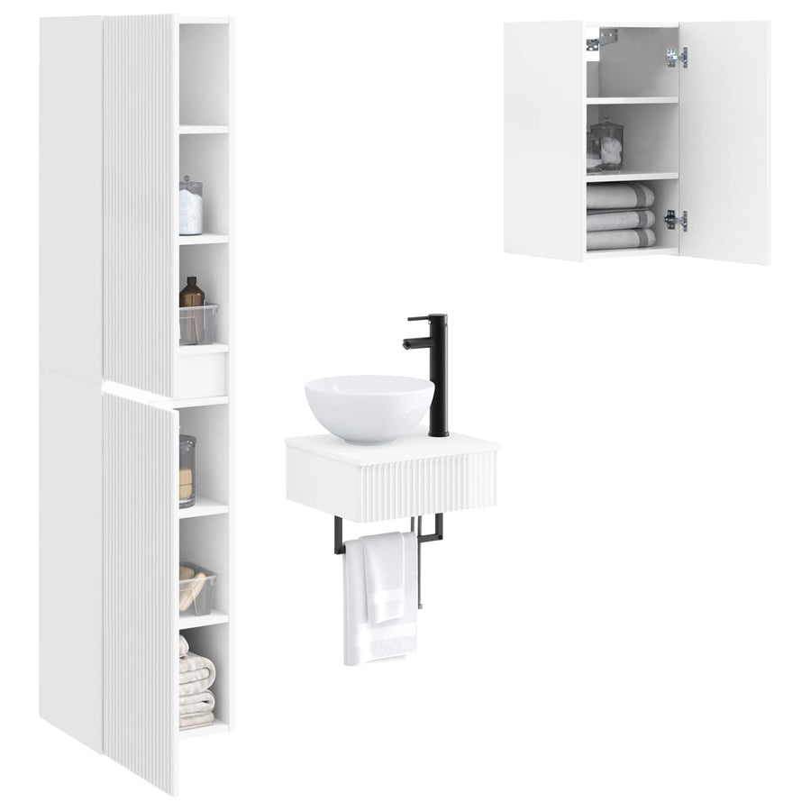 Badkamermeubelset 3 st Hoogglans Wit 33 x 34,5 x 160 cm