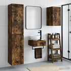 Badkamermeubelset 3 st Gerookt eiken 33 x 34,5 x 160 cm