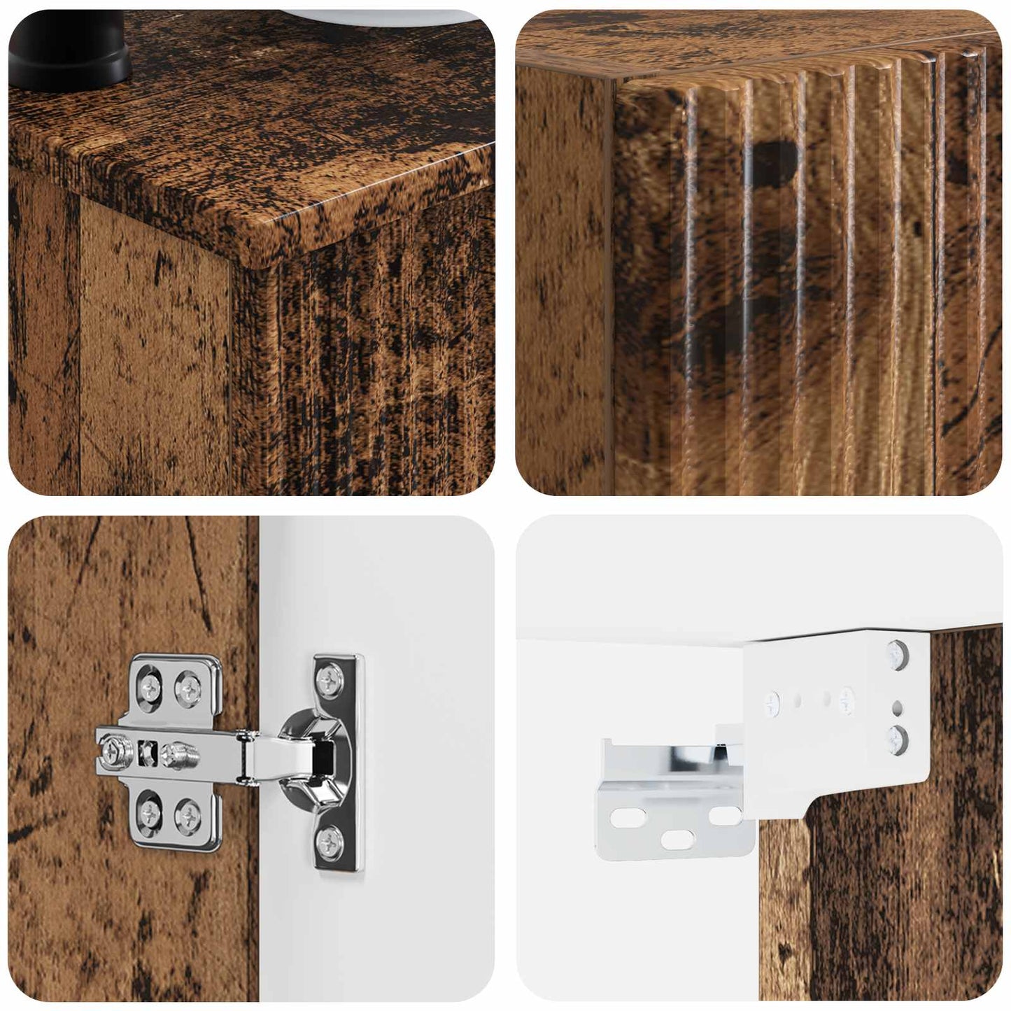 Badkamermeubelset 3 st Oud hout 33 x 34,5 x 160 cm Bewerkt hout