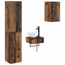 Badkamermeubelset 3 st Oud hout 33 x 34,5 x 160 cm Bewerkt hout