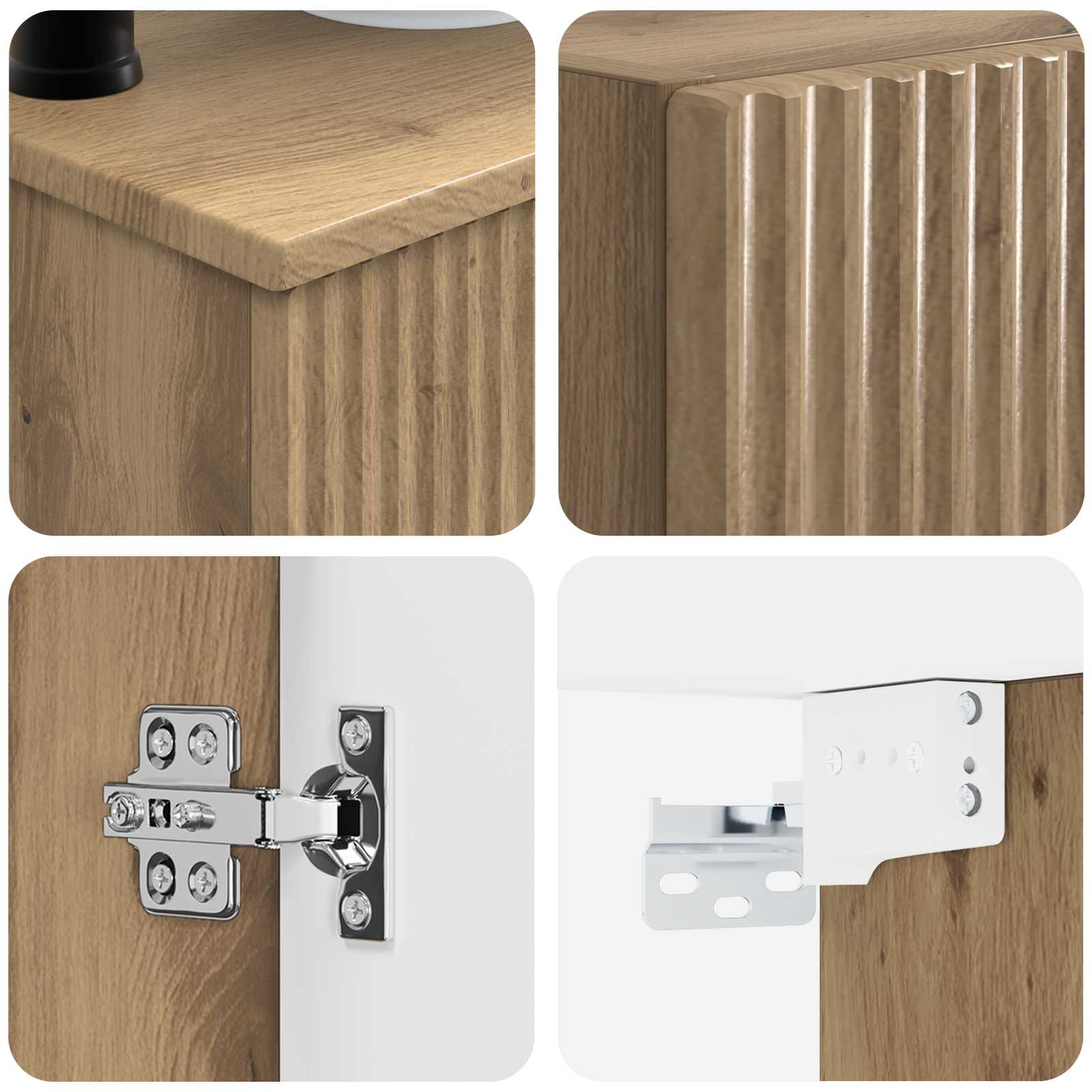Badkamermeubelset 3 st Artisanaal eiken 33 x 34,5 x 160 cm