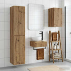 Badkamermeubelset 3 st Artisanaal eiken 33 x 34,5 x 160 cm