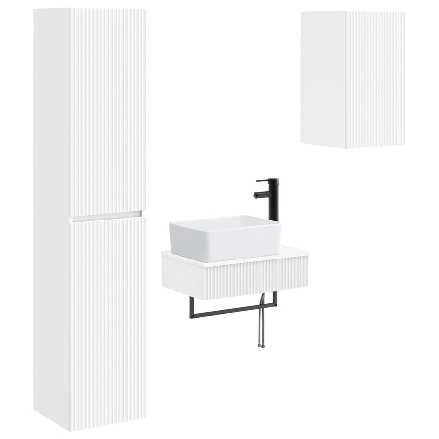 Badkamermeubelset 3 st Wit 33 x 34,5 x 160 cm Bewerkt hout