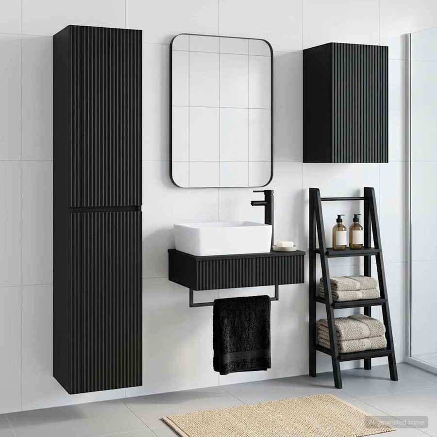 Badkamermeubelset 3 st Zwart 33 x 34,5 x 160 cm Bewerkt hout
