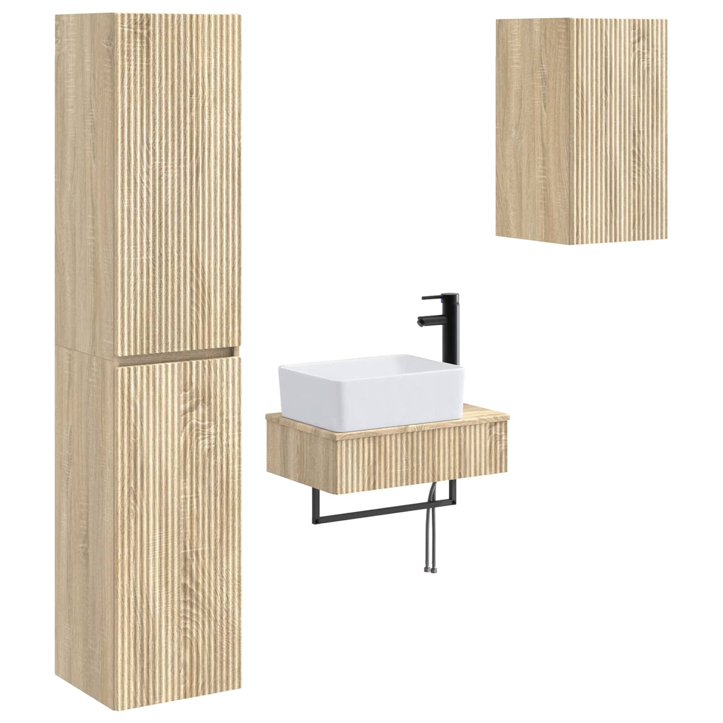 Badkamermeubelset 3 st Sonoma Eiken 33 x 34,5 x 160 cm