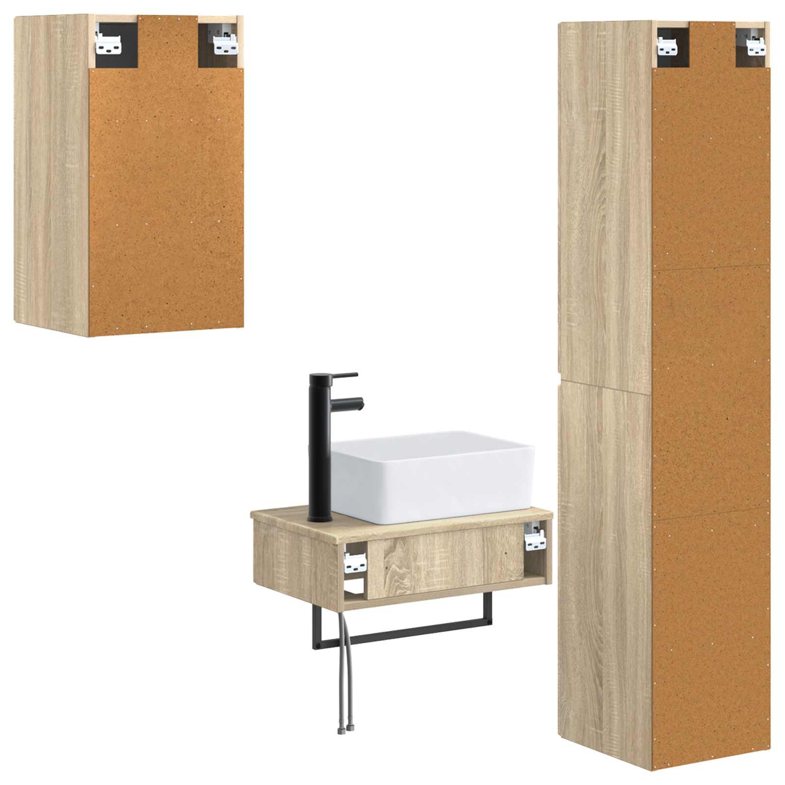 Badkamermeubelset 3 st Sonoma Eiken 33 x 34,5 x 160 cm