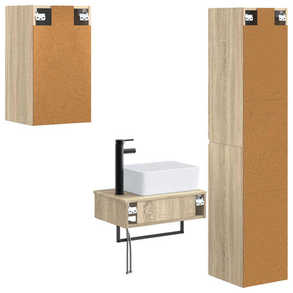 Badkamermeubelset 3 st Sonoma Eiken 33 x 34,5 x 160 cm