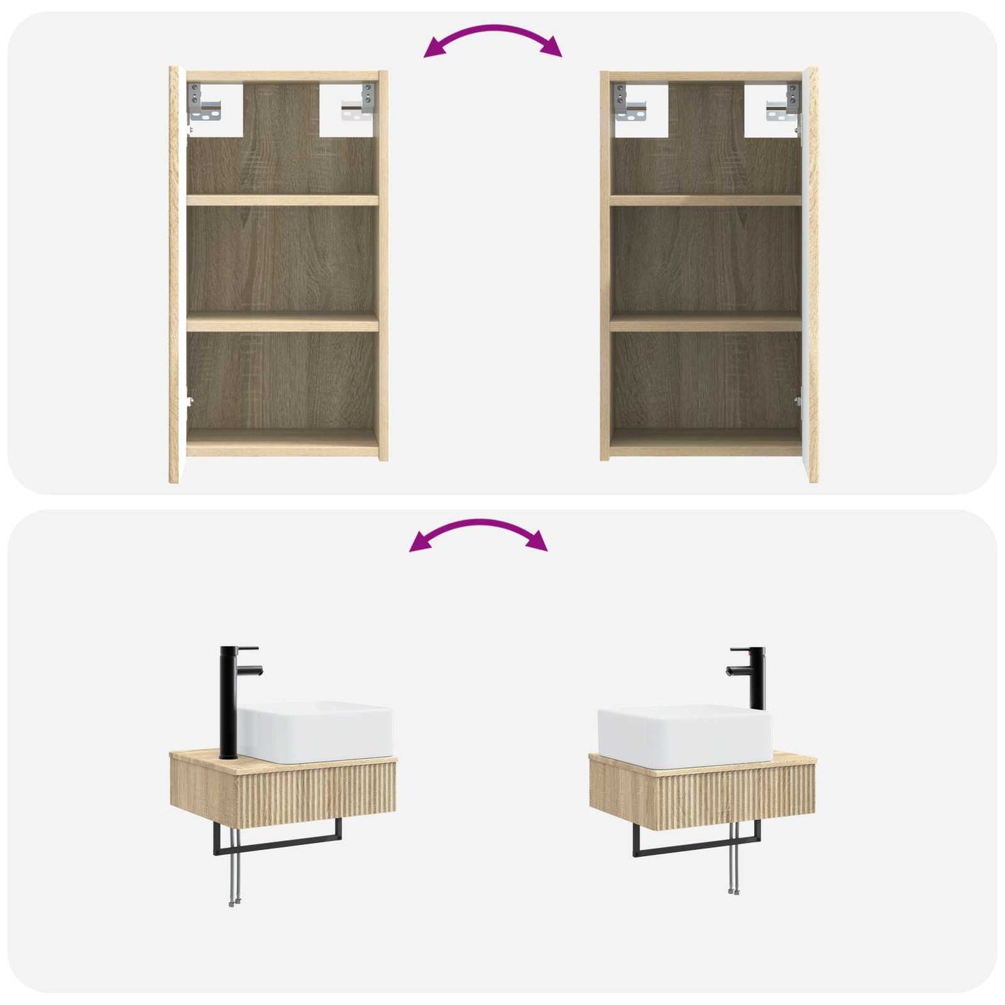 Badkamermeubelset 3 st Sonoma Eiken 33 x 34,5 x 160 cm