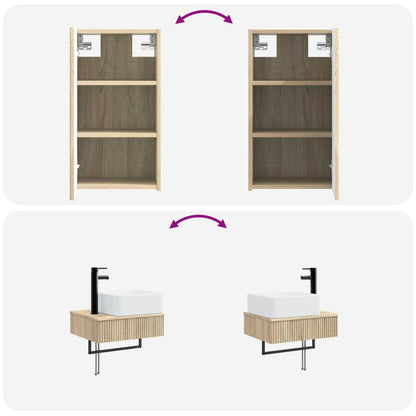 Badkamermeubelset 3 st Sonoma Eiken 33 x 34,5 x 160 cm