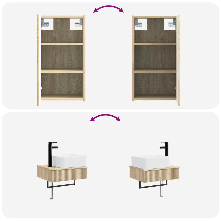 Badkamermeubelset 3 st Sonoma Eiken 33 x 34,5 x 160 cm