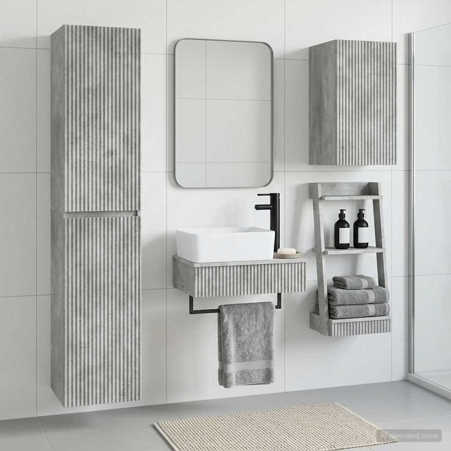 Badkamermeubelset 3 st Betongrijs 33 x 34,5 x 160 cm