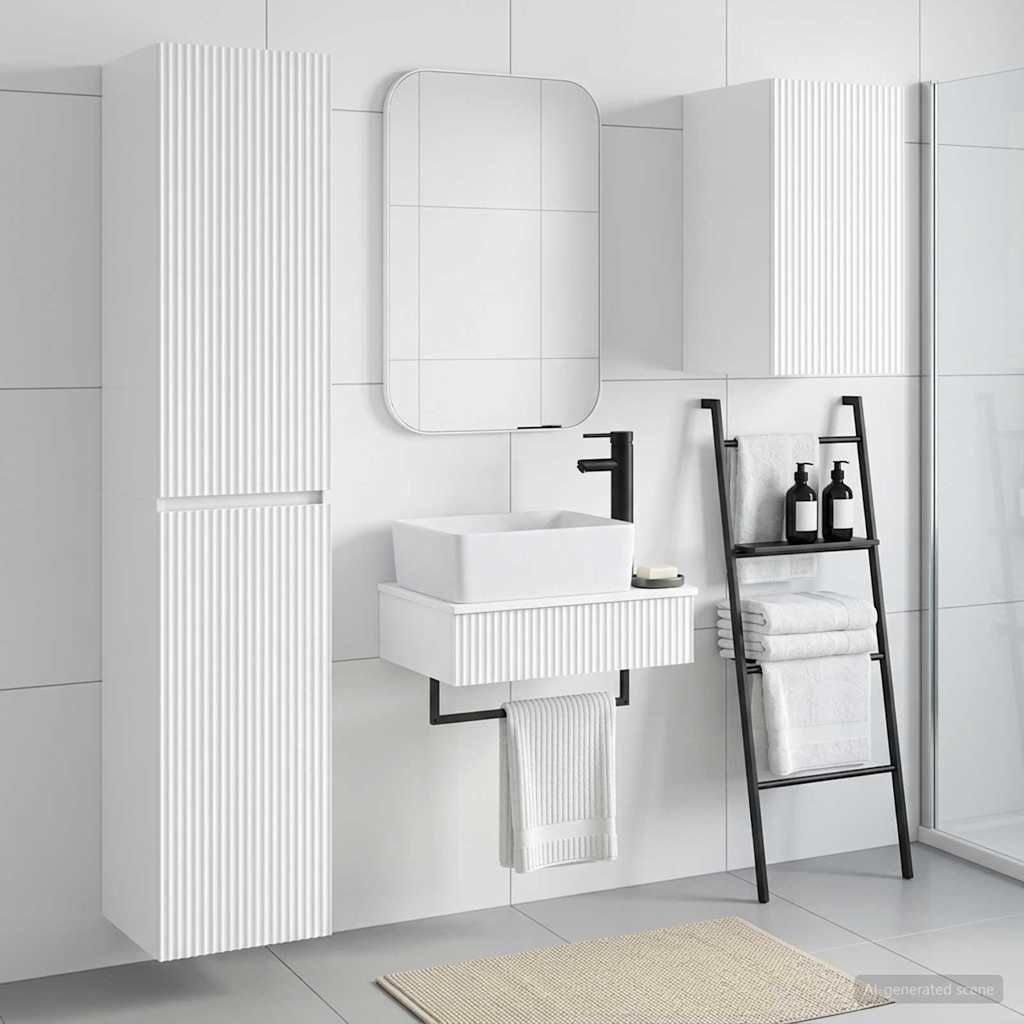 Badkamermeubelset 3 st Hoogglans Wit 33 x 34,5 x 160 cm