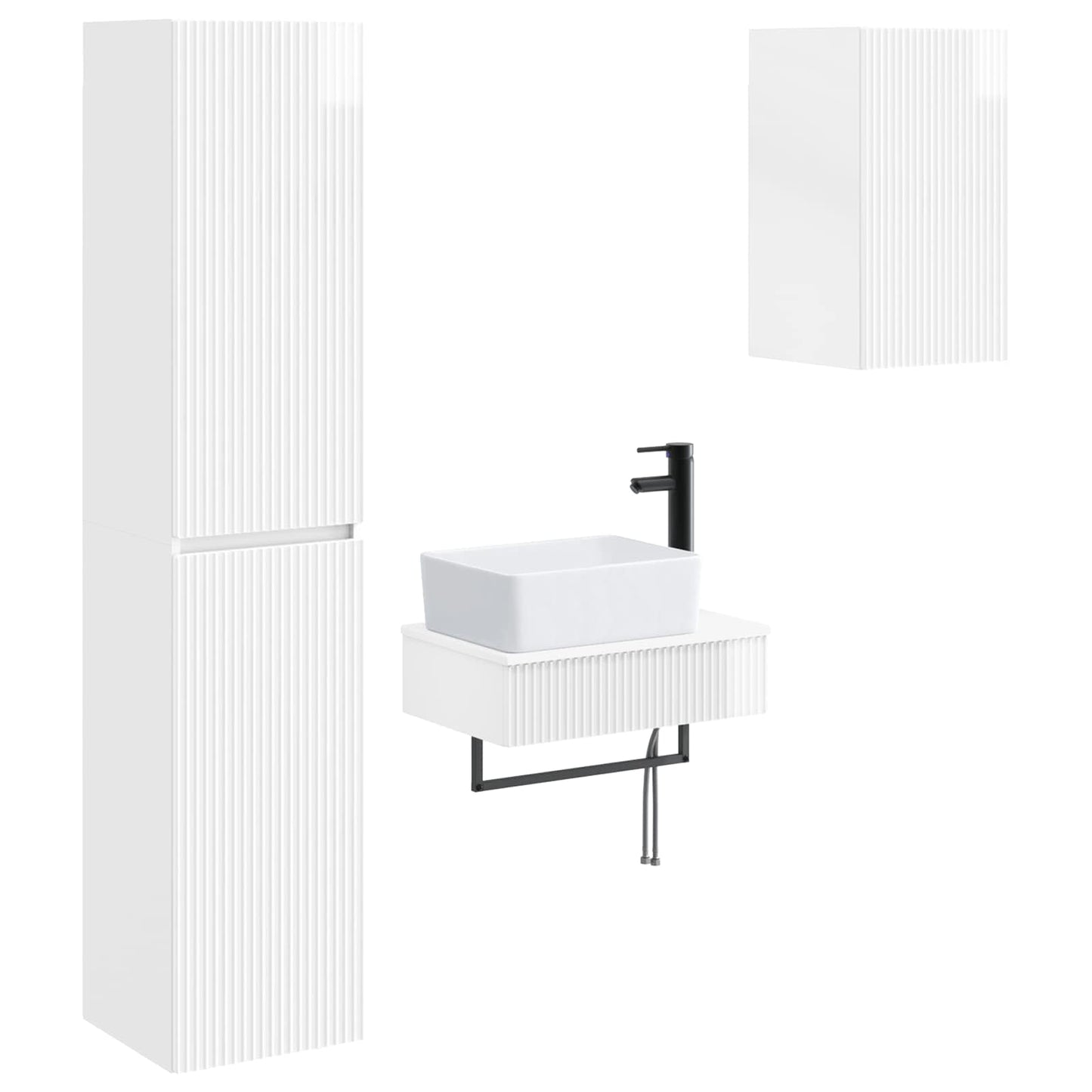 Badkamermeubelset 3 st Hoogglans Wit 33 x 34,5 x 160 cm