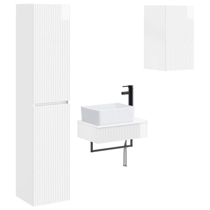 Badkamermeubelset 3 st Hoogglans Wit 33 x 34,5 x 160 cm