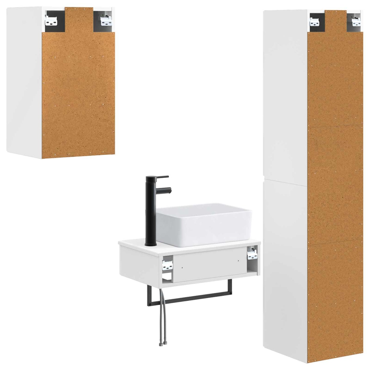 Badkamermeubelset 3 st Hoogglans Wit 33 x 34,5 x 160 cm