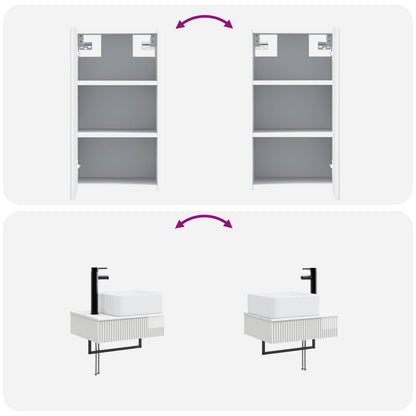 Badkamermeubelset 3 st Hoogglans Wit 33 x 34,5 x 160 cm