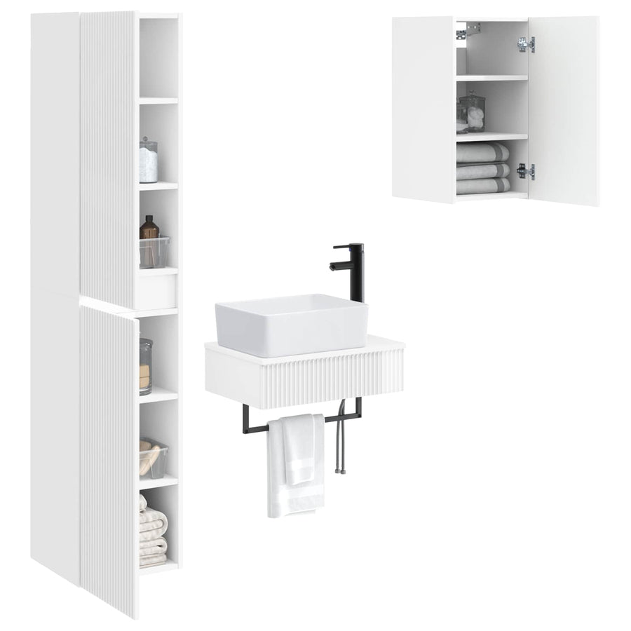 Badkamermeubelset 3 st Hoogglans Wit 33 x 34,5 x 160 cm