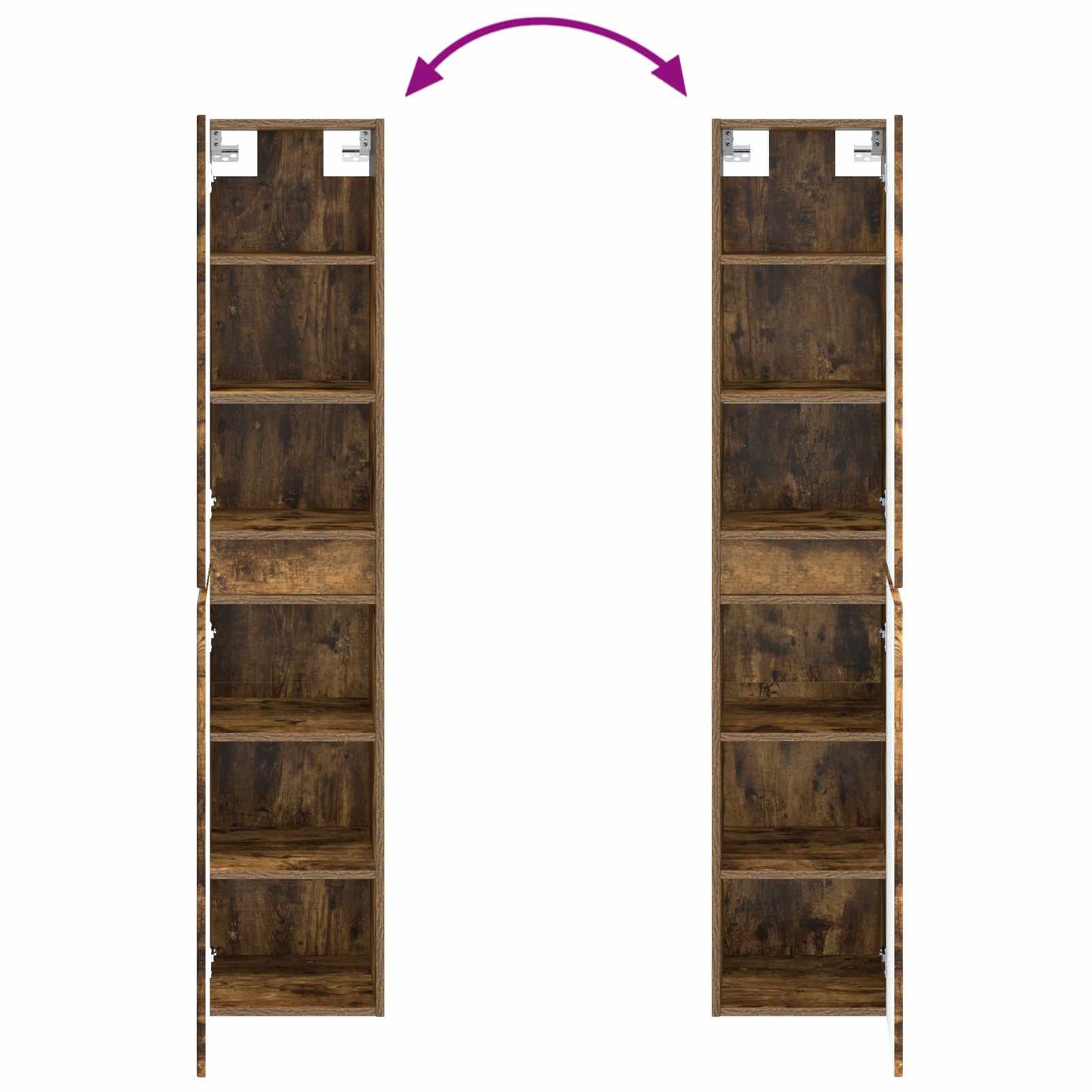 Badkamermeubelset 3 st Gerookt eiken 33 x 34,5 x 160 cm