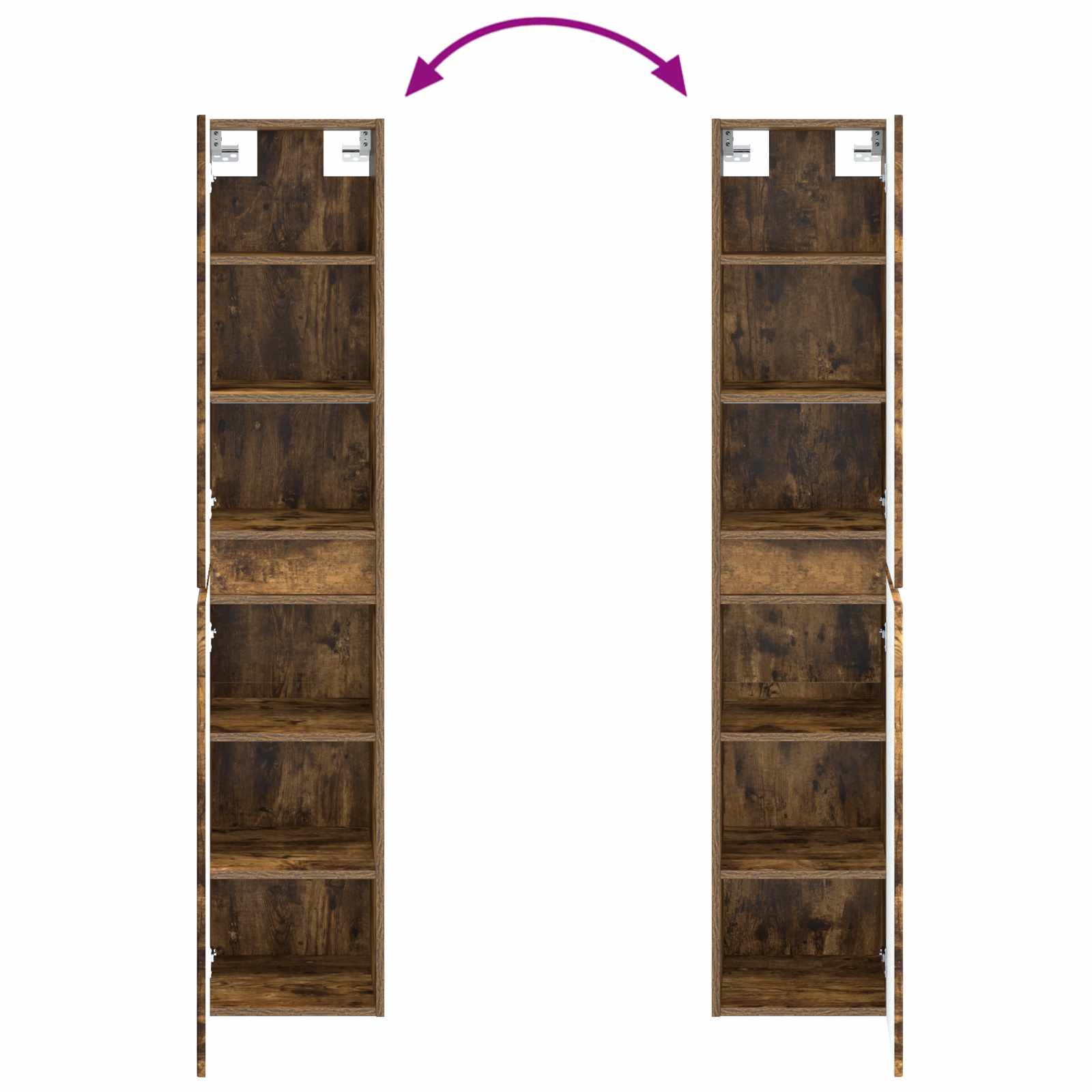 Badkamermeubelset 3 st Gerookt eiken 33 x 34,5 x 160 cm