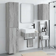 Badkamermeubelset 3 st grijs sonoma 33x34,5x160 cm wandmontage