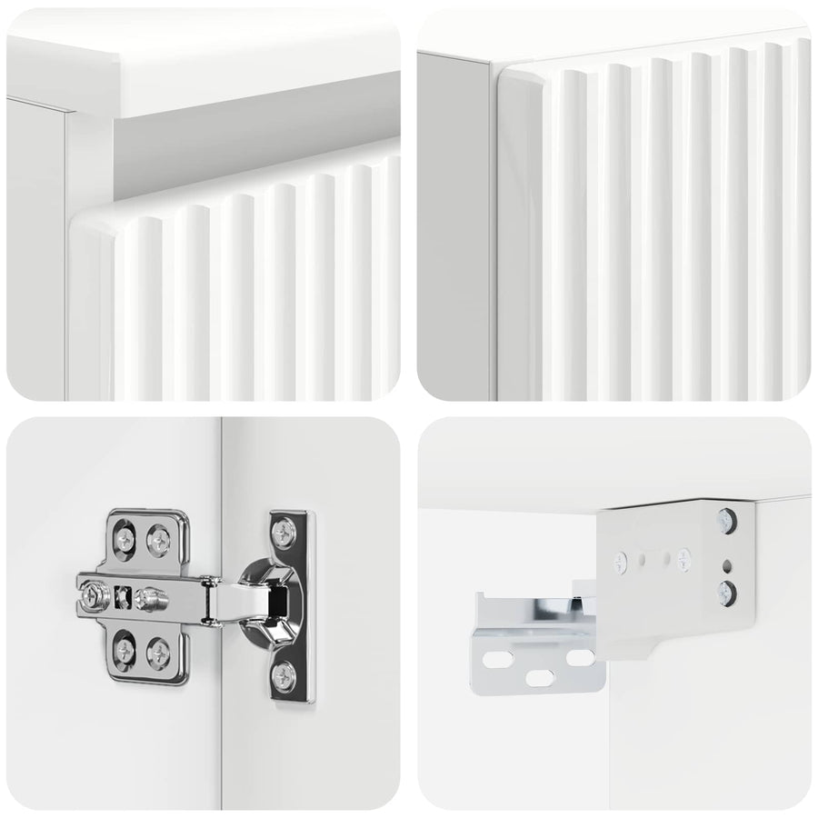 Badkamermeubelset 3 st Wit 33 x 34,5 x 160 cm Bewerkt hout