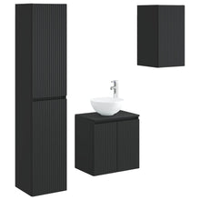 Badkamermeubelset 3 st Zwart 33 x 34,5 x 160 cm Bewerkt hout