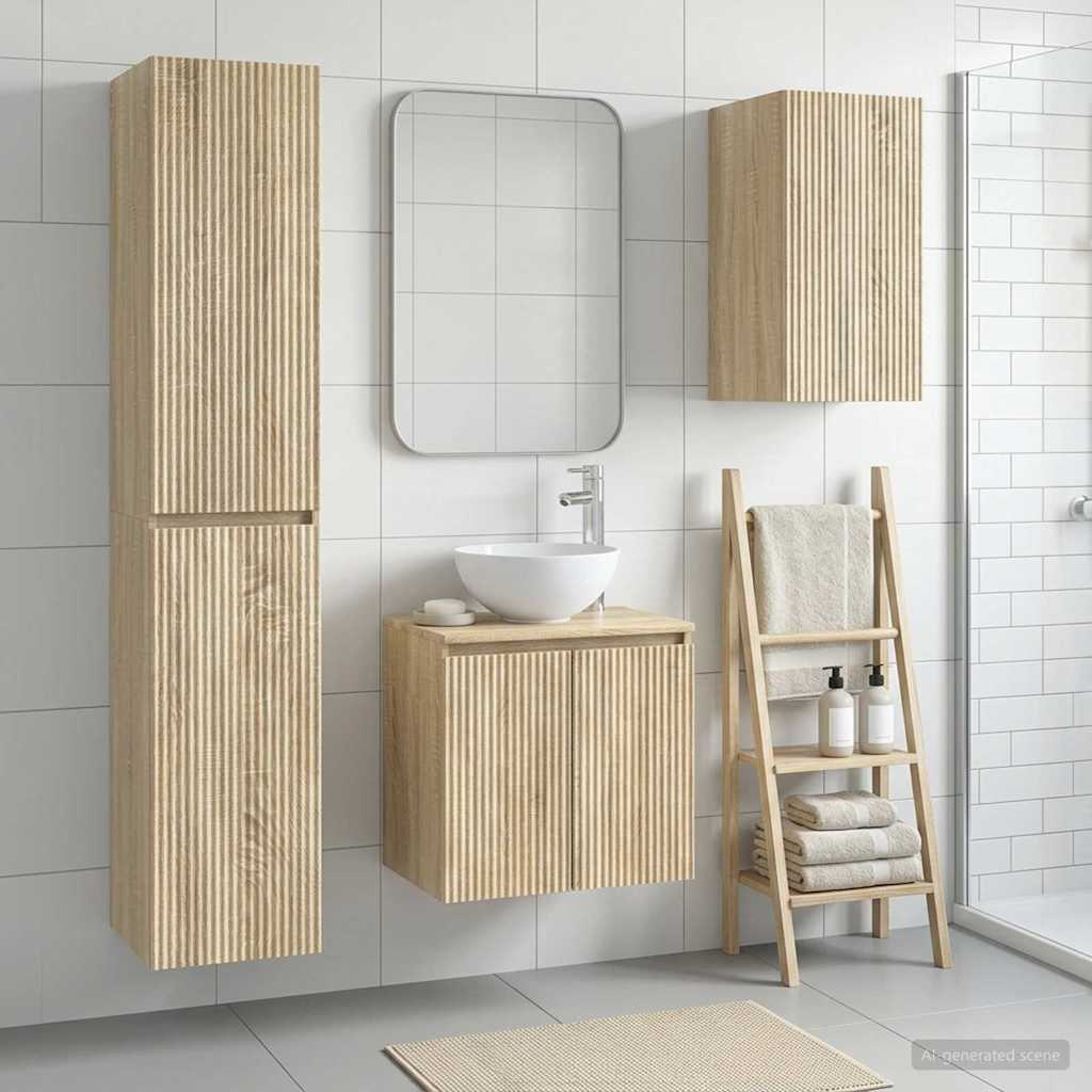 Badkamermeubelset 3 st Sonoma Eiken 33 x 34,5 x 160 cm