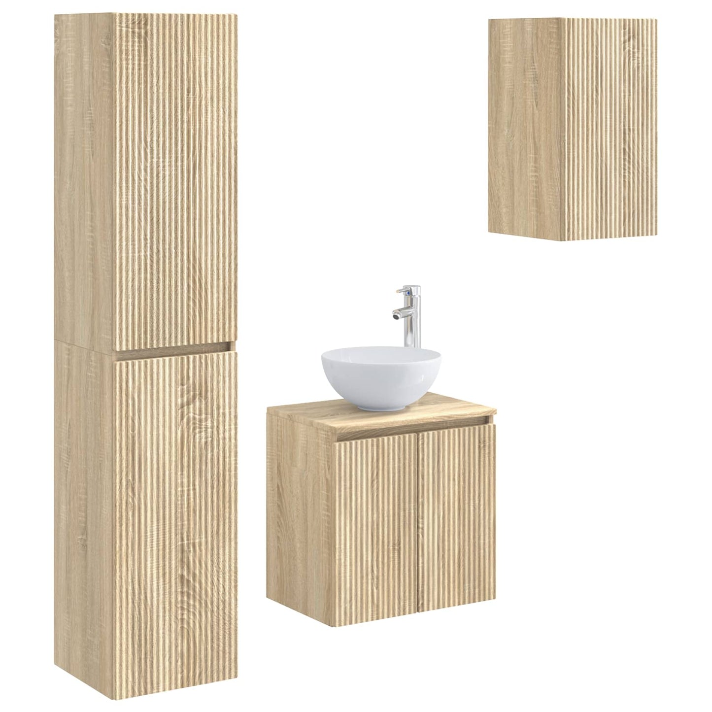 Badkamermeubelset 3 st Sonoma Eiken 33 x 34,5 x 160 cm