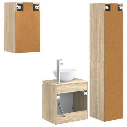 Badkamermeubelset 3 st Sonoma Eiken 33 x 34,5 x 160 cm