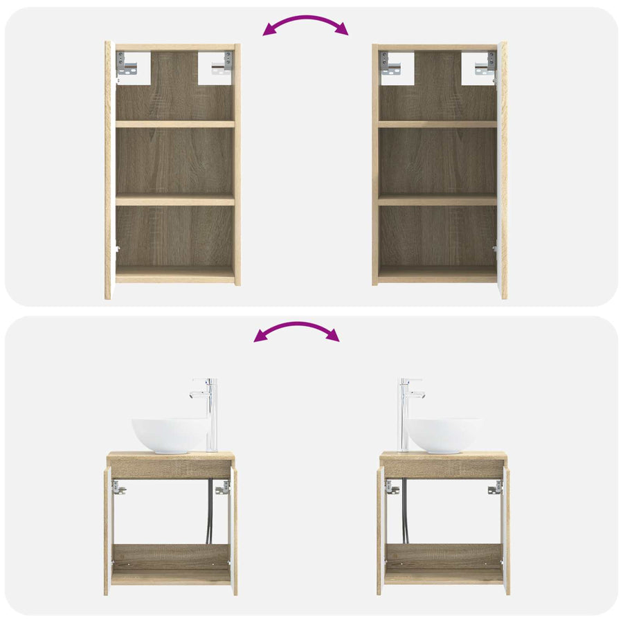 Badkamermeubelset 3 st Sonoma Eiken 33 x 34,5 x 160 cm