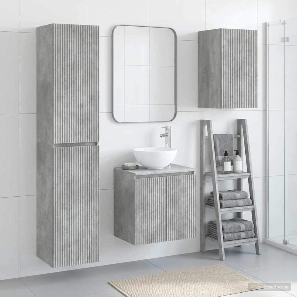 Badkamermeubelset 3 st Betongrijs 33 x 34,5 x 160 cm