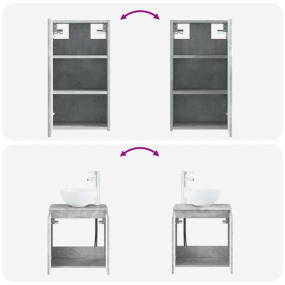Badkamermeubelset 3 st Betongrijs 33 x 34,5 x 160 cm