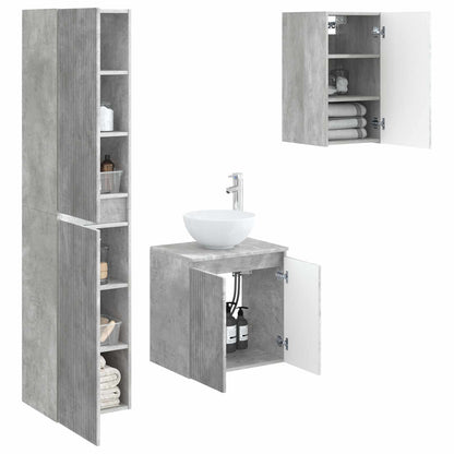 Badkamermeubelset 3 st Betongrijs 33 x 34,5 x 160 cm