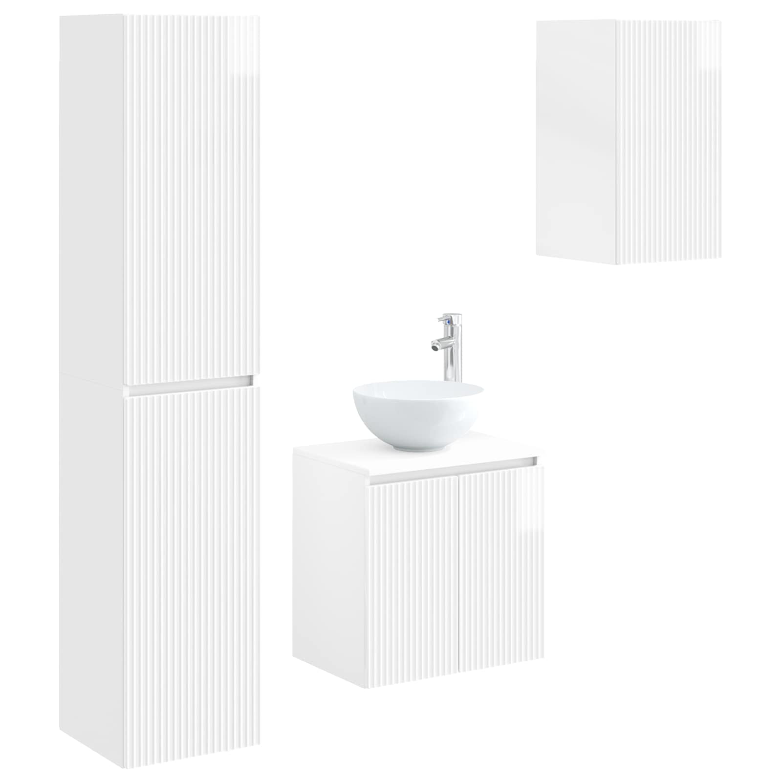 Badkamermeubelset 3 st Hoogglans Wit 33 x 34,5 x 160 cm