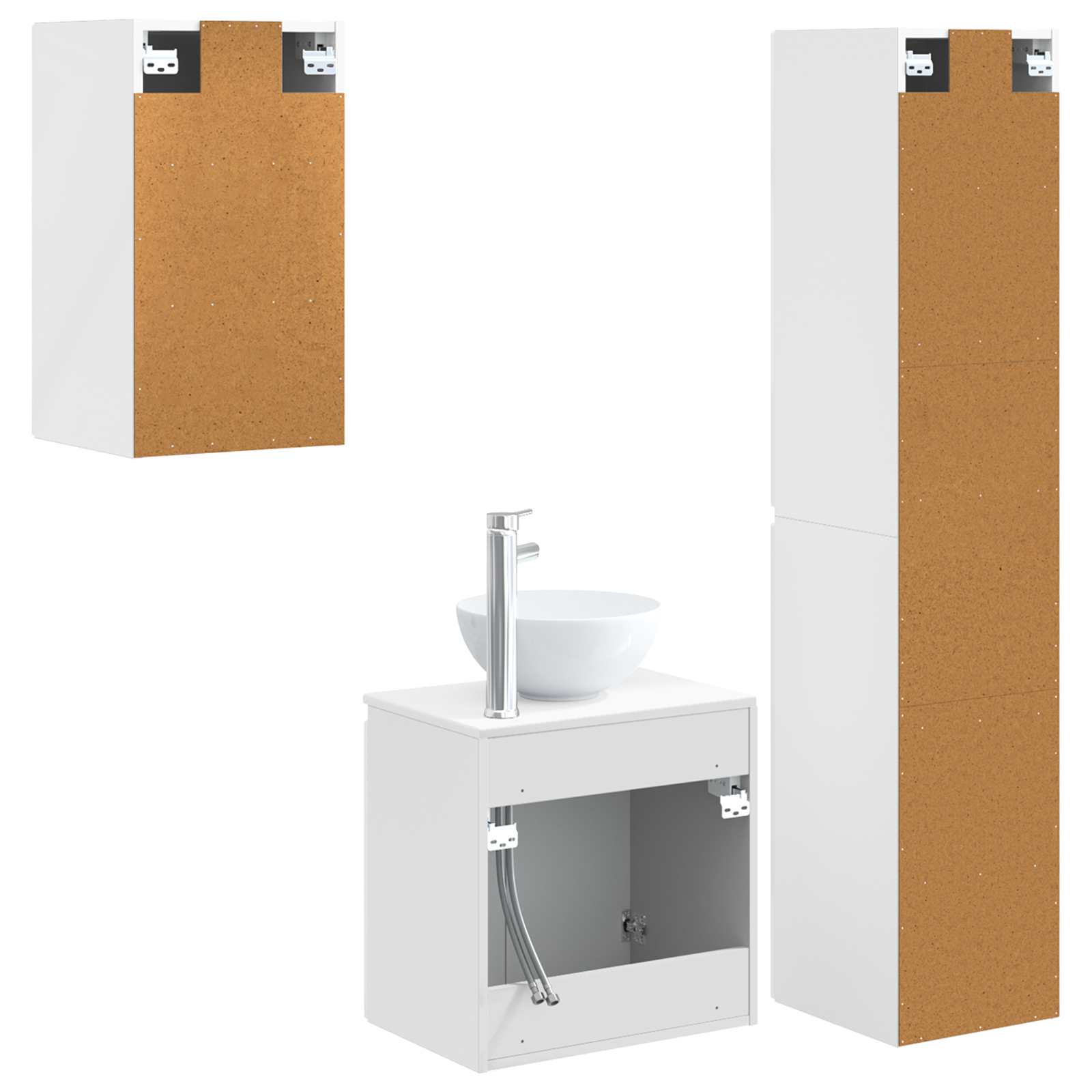 Badkamermeubelset 3 st Hoogglans Wit 33 x 34,5 x 160 cm